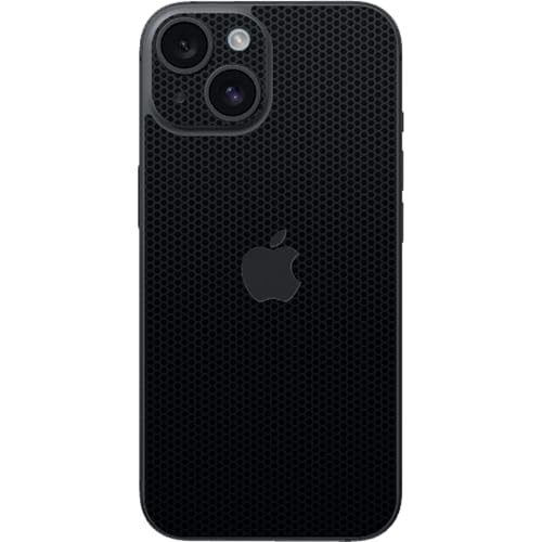 Funda de vinilo 3M para iPhone 15 con acabado Colmena Oscura premium