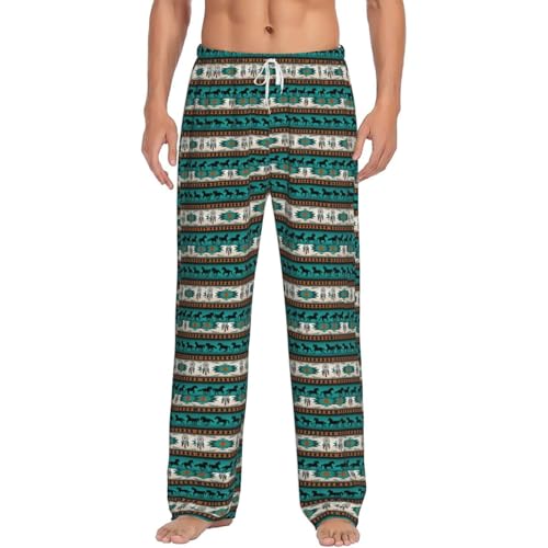 Pantalon de pyjama pour homme haut de gamme au motif de cheval raffiné