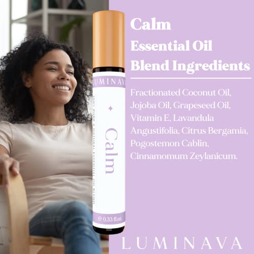 Luminava Serenity Essential Oil Blends Set, Roll On Essential Oils For Skin (Still, Comfort, Calm), Essential Oil Roll On, Aromatherapy Oils Roller Set, Stress Relief Gift Set For Women And Men #TOP3