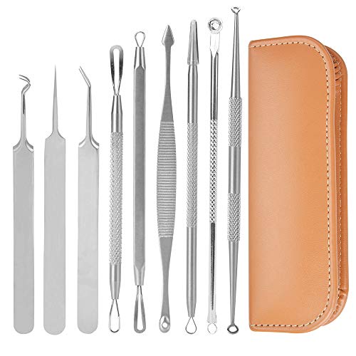Preisvergleich Produktbild Bageek Blackhead Remover,Mitesser Akne Entferner Mitesser Akne Entferner pickel ausdrücken werkzeug 9 Stück Mitesser Set Nadelfleck Mitesser Akne werkzeug