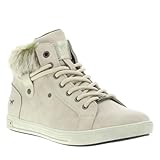 Autres matériaux et textile MUSTANG - Tennis beiges texturés à talon plat avec un zip et des lacets ronds - Taille numeric_37