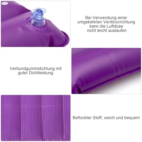 Lot de 4 coussins gonflables, coussins de siège de camping, coussins de voyage, coussins de plage, coussins gonflables – Image 4