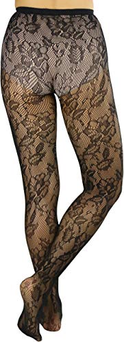 Image of ToBeInStyle Women's Elegant Floral Lace Inspired Spandex Net Full Length Tights