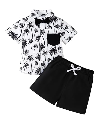 Image of SUNNY PIGGY Toddler Boy Clothes Kid Summer Outfits Baby Button Dress Polo Shirt Romper Shorts Set 0-5T Beach Wedding Birthday