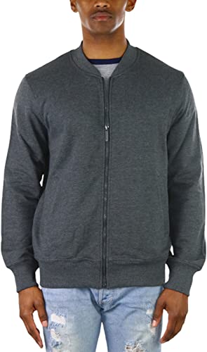 Image of ToBeInStyle Men's Year Round Timelessly Classic Terry Bomber Jacket