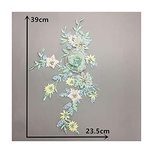 Broderi 3D blomma ABS pärla spets krage gör-det-själv sömnad tyll tygdekoration damer klänning dekal tillbehör (färg: Ljusgrön)
