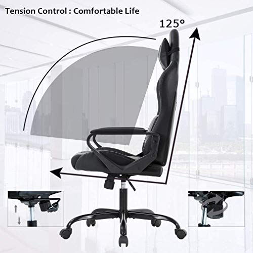 Gaming Chair Office Chair Racing Chair with Lumbar Support Arms Headrest High Back PU Leather Massage Ergonomic Desk Chair Rolling Swivel Adjustable PC Computer Chair for Women Adults Girls(White) Gaming Chair Office Chair Racing Chair with Lumbar Support Arms Headrest High Back PU Leather Massage Ergonomic Desk Chair Rolling Swivel Adjustable PC Computer Chair for Women Adults Girls(White)