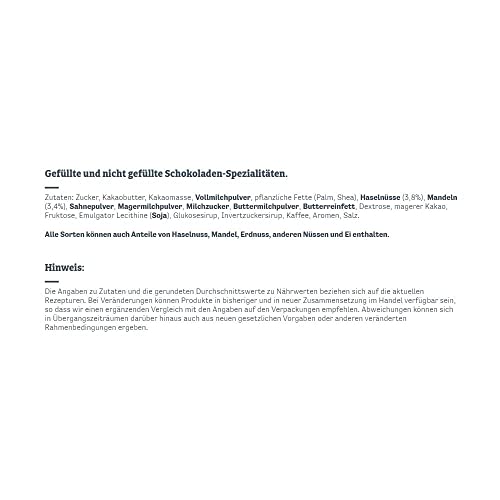 merci Finest Selection Große Vielfalt – 1 x 250 g – Erlesene Schokoladen-Spezialitäten – Gefüllte und nicht gefüllte Pralinen