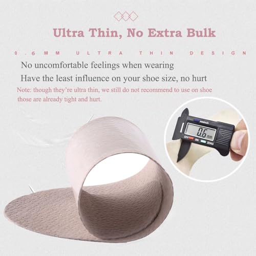 Image of Pigskin Leather Shoe Insoles for Women, Self-Adhesive Barefoot Shoe Inserts for High Heels, Dress Shoes Sandals Flats and Boots, Sockless Shoe Liners 1 Pair