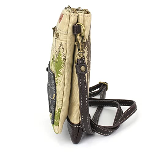 Image of CHALA Double Pocket Xbody Women RFID Protected Canvas Crossody Purse with Adjustable Strap | Double Pocket