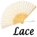 OMyTea "Sexy Lace 8.66"(22cm) Women Folding Hand Fan with Bamboo Frame - with a Fabric Sleeve for Protection for Gifts - Chinese/Japanese Vintage Retro Style (White)