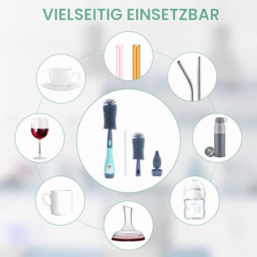 Vicloon Baby Flaschenbürste Set, 3 in 1 Silikon Babyflaschenbürste für Babyflaschenbürste und Sauger, BPA-frei… – Ansicht 6