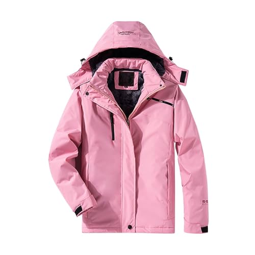 Shffuw Capa De Lluvia Mujerabrigos Primavera Mujer Chaqueta de esquí de montaña para hombre y mujer, resistente al viento, abrigo de invierno para nieve Chaqueta Lluvia Mujer Mujer Primavera (Pink, M)