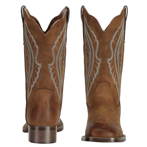 J's.o.l.e Square Toe Cowboy Boots for Women Wide Calf Cowgirl Boots Mid Calf2