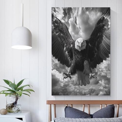 Cuadro de águila en lienzo de 50x75cm para decoración de salón y dormitorio 5