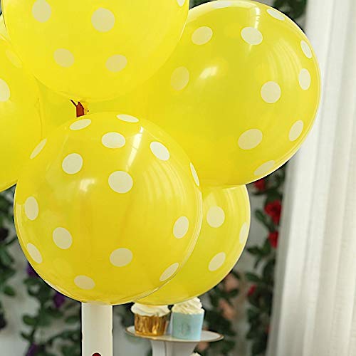 Balsa Circle 25 Pcs 12-Inch Yellow White Polka Dots Latex Balloons - Party Wedding Reception Birthday Favors Decorations Supplies #TOP5