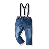 FAXSON Unisex Baby Boy Girl Overalls Denim Suspender Trousers Casual Jeans Pants Outfit(Blue, 80/12-18 Months)