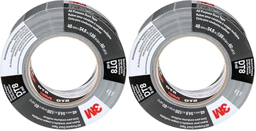 3M Cinta americana multiuso DT8, Plata, 48 mm x 23 m, 0.2 mm, envueltos individualmente (Paquete de 2)