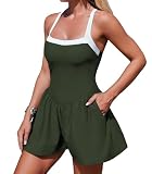 Wantonfy Baño de una Pieza Mujer Vestidos Falda Bañador de una Pieza Baño Mujer Elegante Espalda con Lazos