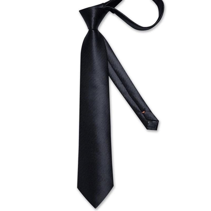 Corbata formal para hombre y mujer, set con pañuelo y gemelos miniatura 3