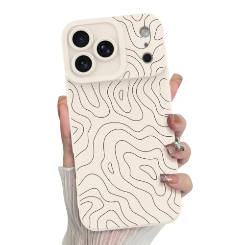 MZELQ for iPhone 17 Pro Max Case Wave Ripple Cute Pattern -Wine Red White