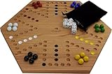 Solid Oak Double Sided Marble Board Game Hand Painted by Cauff (16 inch Oak)
