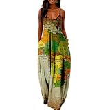 Akivide Plus Size African Print Dresses for Women Summer Casual Loose Sleeveless Sundresses Maxi Dresses with Pockets