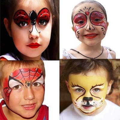 Image of Face & Body Paint Oil Palette - 12 Neon Colours Professional Makeup Kit for Kids & Adults | Non Toxic, Safe, Waterproof Body Paint for Halloween, Costume, SFX, Tattoo, Party, Festival, Fancy Dress
