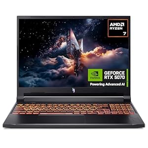 Acer Nitro V16 AI ANV16-42 Gaming Laptop - AMD Ryzen AI 7 350, 16GB, 1TB SSD, NVIDIA GeForce RTX 5070, 16" WUXGA 180Hz, Windows 11, Black