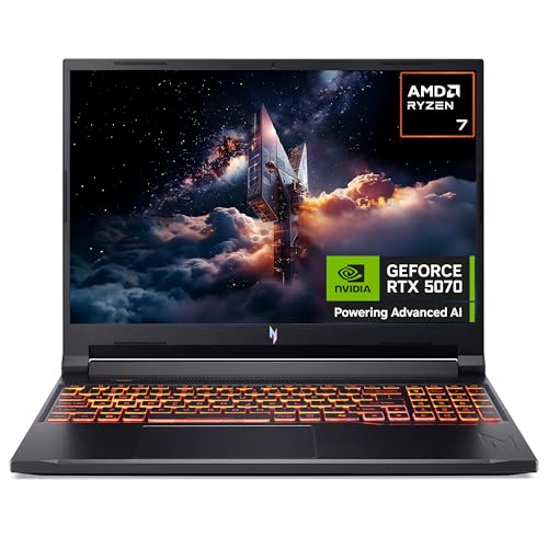 Acer Nitro V16 AI ANV16-42 Gaming Laptop - AMD Ryzen AI 7 260 16GB 1TB SSD NVIDIA GeForce RTX 5070 16 WUXGA 180Hz Windows 11 Black