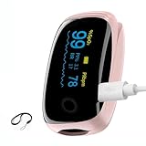 Rechargeable Pulse Oximeter Fingertip Oxygen Monitor Fingertip with SpO2 Pulse Rate and PI OLED Precision Fast Oximeter SpO2 Reading Outdoor Sports Home (pink)