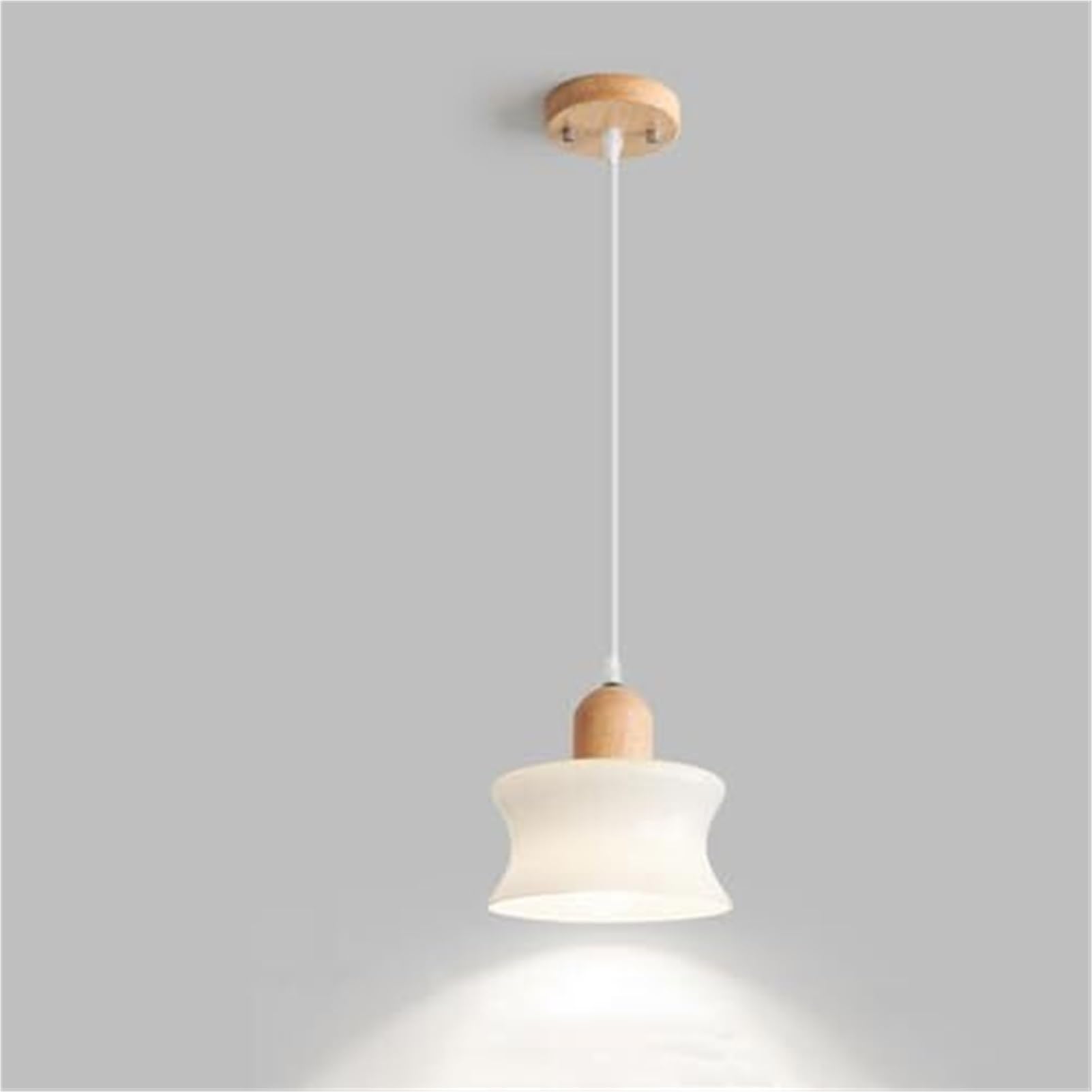 KBUUKYYXouy Mid Century Minimalist Milk Glass Adjustable Globe Pendant Lamp Chandelier Hanging Lighting Ceiling Fixture Vintage for Kitchen Living Room Bedroom(19.5 * 21cm)