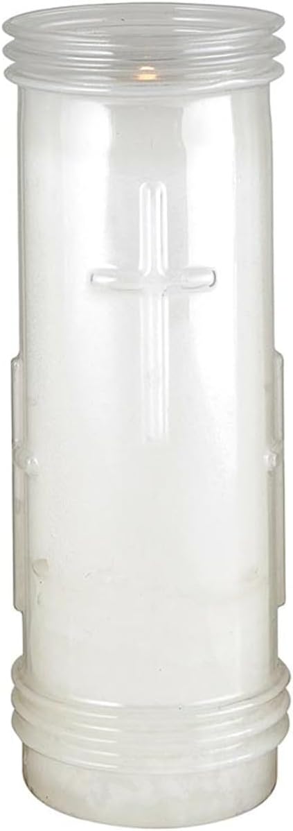 7 Day Candles in Plastic Prayer Lights Long Lasting Wax Candle for Religious, Memorial and Party Decor, 12 Pieces