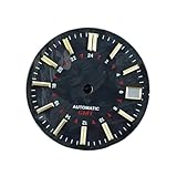 Melitare 1pc GMT quadrante in Fibra di Carbonio Modello Nero Orologio da 28,5 mm GS MOD SKX007 Senza lume for quadrante con Movimento NH34(Gold Index)