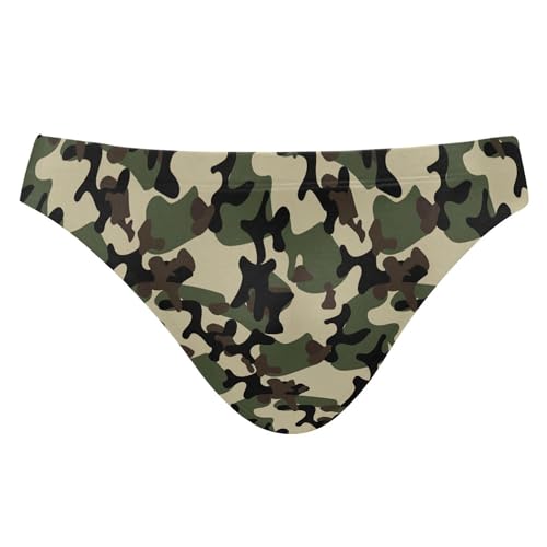 Mens Swim Briefs Green Camouflage Swimwear Bikini Swimsuit XL B0405011