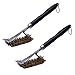 Grillfürst 2X Premium Grillbürste mit Messing Borsten und schraubbarem Griff, 45 cm - Grill Reinigungsbürste für Grillrost, Grillrost Bürste mit langem 3-Fach Bürstenkopf und Schaber