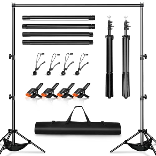 Heysliy Soporte de Fondo Fotográfico 3x2m – Altura y Ancho Ajustable, Estructura Photocall para Estudio de Fotografía, Croma Verde, Zoom, Youtube, Proyector y Fiestas