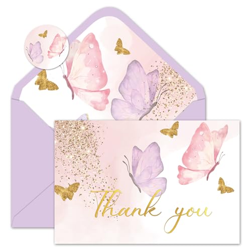 Cartes de remerciement papillon mariage anniversaire et vœux vierges avec enveloppe