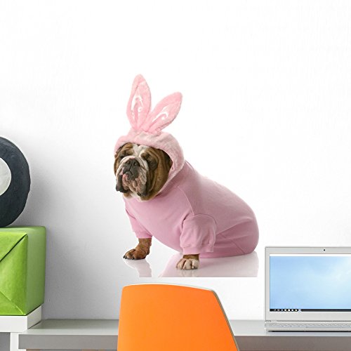 Dog Dressed up as Easter Bunny Wall Decal (Peel & Stick)