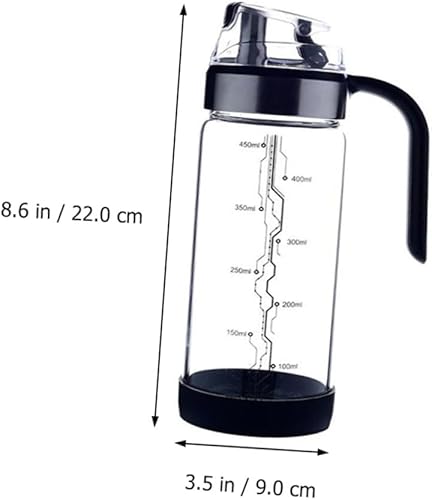 Miniatura 6 de BESTonZON 15.2 fl oz Dispensador de aceite automático Botella de vidrio con marcas Contenedores de botellas de aceite con tapa de apertura y cierre