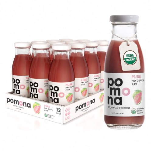 Pomona Organic Pure Pink Guava Juice, No Sugar Added, 12-pack