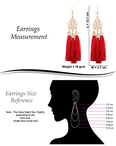 Image of Young & Forever Gift Boho Carnival Sea Island Long Tassel Earrings Handmade Beaded Bohemian Women Statement Beads Dangle Earrings Ethnic Jewelry Fringe Earrings