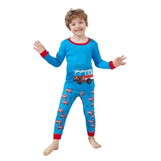 Pojkar pyjamas pojkar polisbil grävmaskin brandbil rymddraket långärmad tvådelad pyjamas barn höst vinter kläder nattkläder motorcykel pyjamas set, blå, 2-3 År