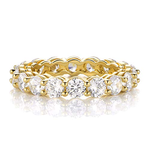 18K Yellow Gold Filled Cubic Zirconia Eternity Band Ring for Women (5)