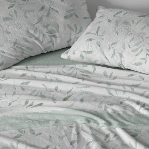 Burrito Blanco | Sábanas de Coralina | Cama de 135cm. (+Medidas Disponibles) | Diseño 987 | Color Menta (135x190/200cm.)