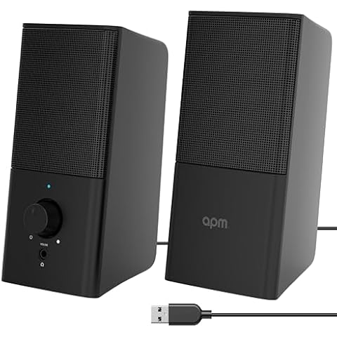 APM Enceintes Filaires USB 2.0, Duo Haut-Parleurs PC Ordinateur Cover