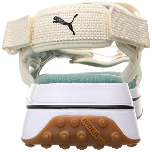 PUMA PUMA Unisex Slide Sandal, Eggnog Blue Spruce Tigerlily, 10 US Men