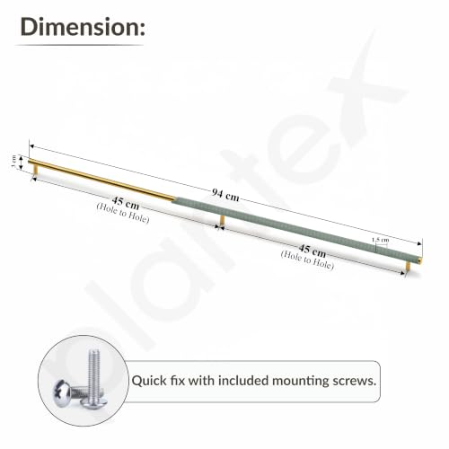 Image of Plantex Stainless Steel & Aluminium Cabinet Handle /900mm Wardrobe Handle for Home /Cupboard Door Pull-Push Handles for Hotel /Office - Pack of 2 (DTC-3960, Green & Gold)