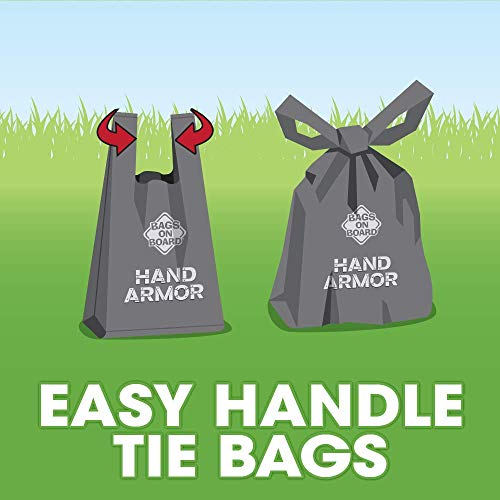 Image of Bags on Board Hand Armor Dog Poop Bags | Extra Thick Dog Waste Bags with Leak Proof Protection | 7x15 Inches, 100 Bags, Blue, 3203940030