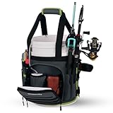 Boomistry Fishing Bucket Organizer for 5 Gallon Bucket Accessories, Fishing Tackle Bag with Adjustable Buckle, Fishing Rod Bag with 15 Multi-Pockets for Fishing Gear and Equipment (Dark Gray)